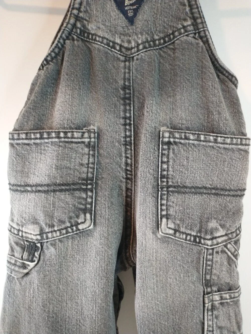 Vintage OshKosh B’gosh Vestbak Insulated Overalls Black Acid Wash Toddler 18M